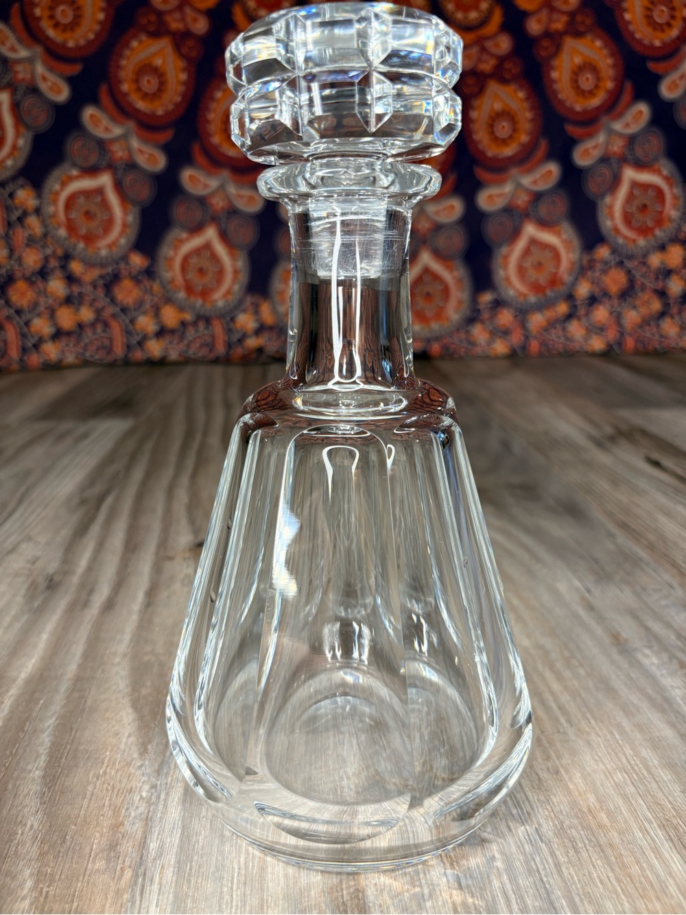 Baccarat Clear Crystal Decanter with Faceted Stopper